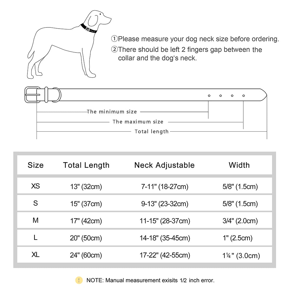 Customized PU Leather Nameplate Dog Collar