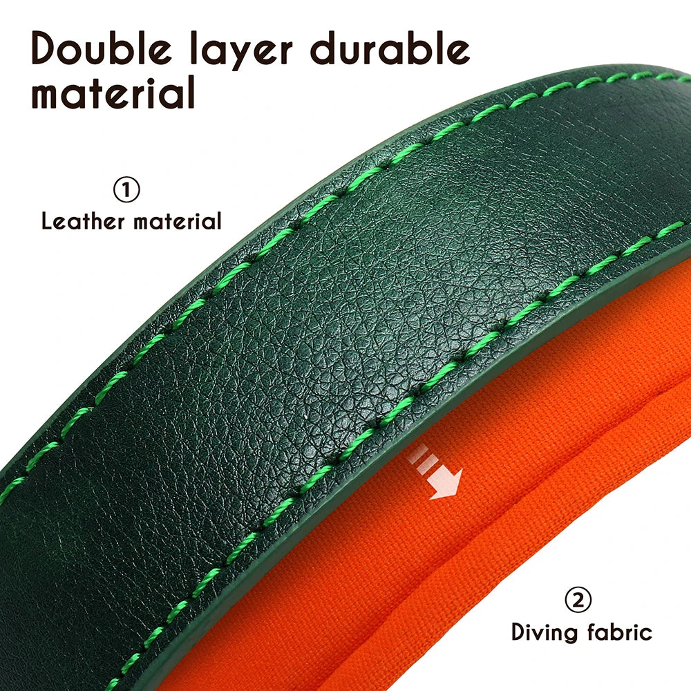 Customized PU Leather Nameplate Dog Collar